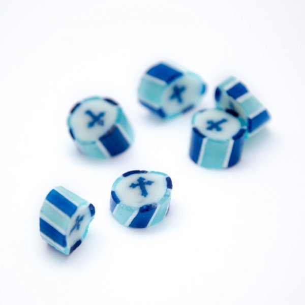500g Christening Cross Baptism Rock Candy Blue